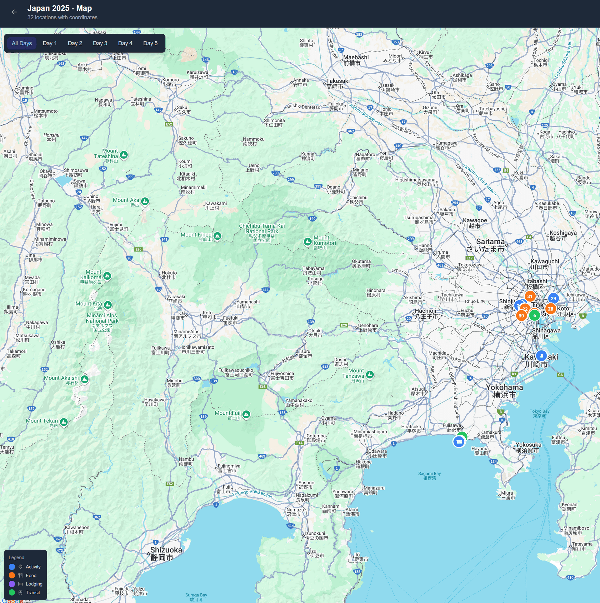 TripDeck Interactive Map - Visualize your journey